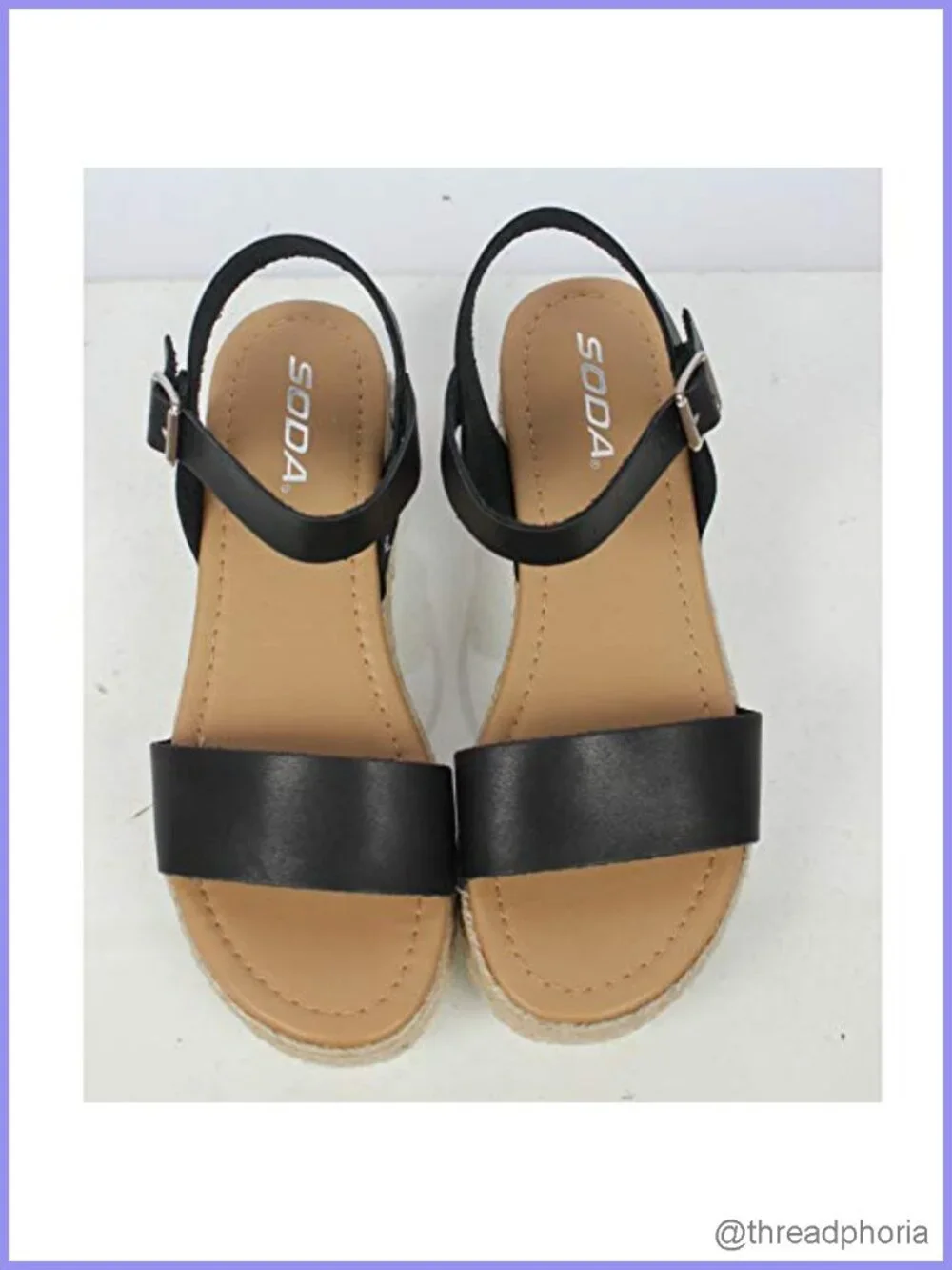 Open Toe Buckle Ankle Strap Espadrilles Flatform Wedge Casual Sandal